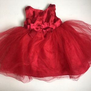 0-3m Holiday Edition Red Rosette tule Dress